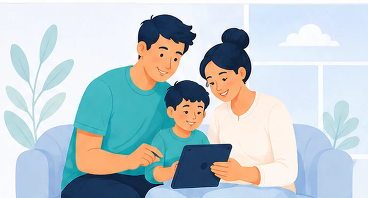Family using ParentHQ together